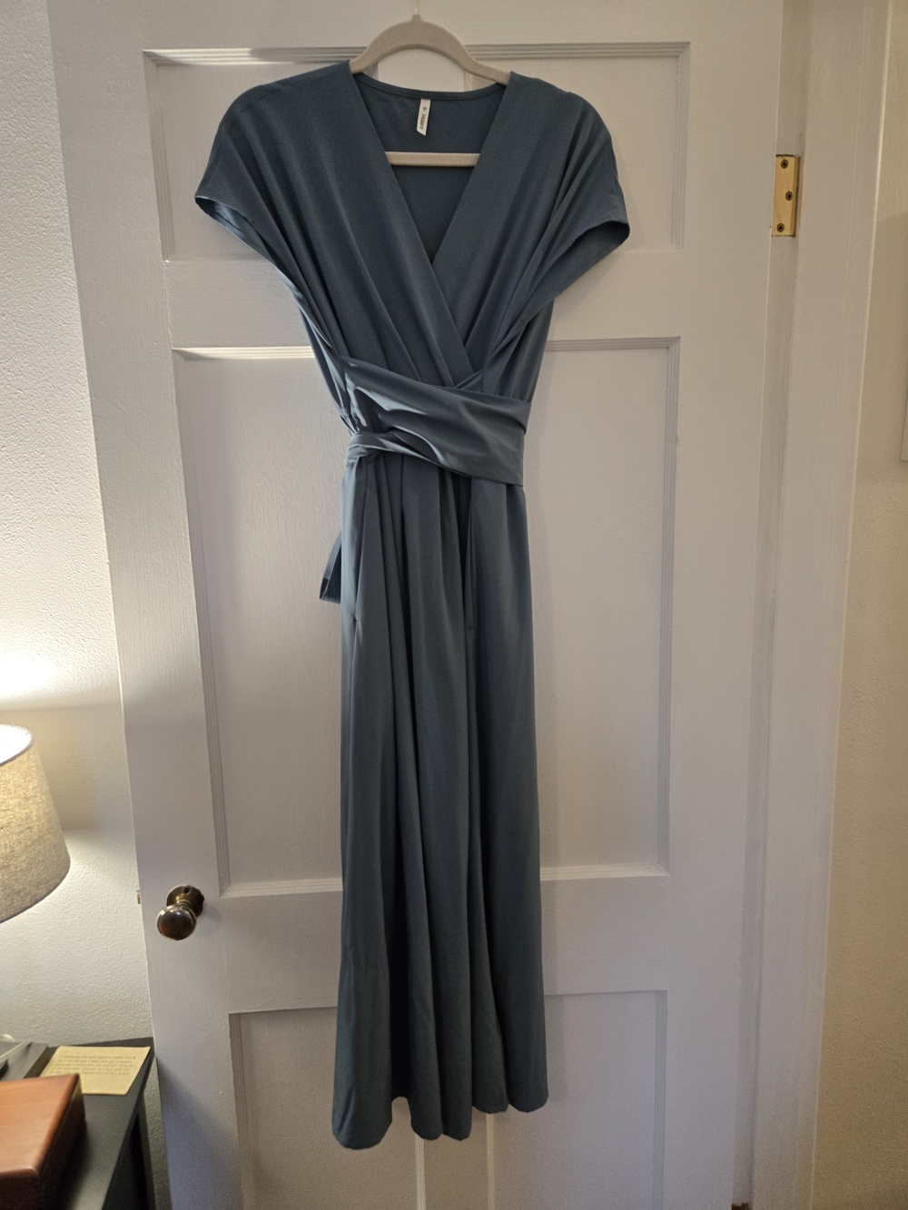 HALARA Dusty Blue/Light Teal Wrap Maxi Dress